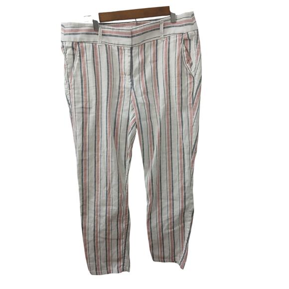 loft Pants - Loft Multi Color Stripes Cotton Pants w/ Pockets & Belt Loops 10